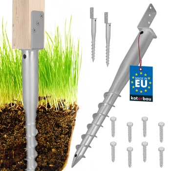 Podstawa słupa kotwa l wkręcana do ziemi stalowa Lx735 mm zestaw 2 szt.