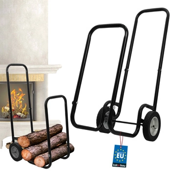 Wózek na drewno kominkowe transporter koła stojak