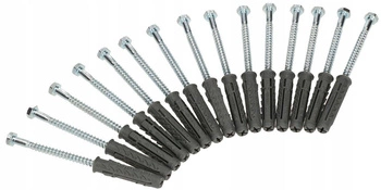Kołki rozporowe 10x80 mm wkręty zestaw 15 szt.
