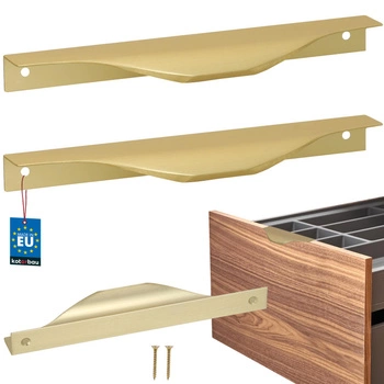 Uchwyt meblowy krawędziowy nowoczesny aluminium złoty mat 160 mm zestaw 2 szt.