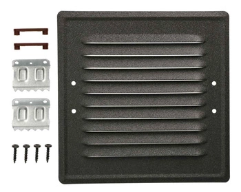 Kratka wentylacyjna kominkowa metalowa 16,5x16,5 łapki - Kolor ciemny grafit