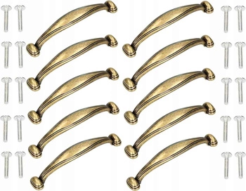 Uchwyt meblowy retro 96 mm złoty zestaw 10 szt.