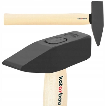 Młotek ślusarski stal 1 kg wbijania gwoździ trzonek drewniany