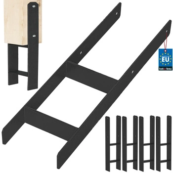 Podstawa słupa h do wmurowania stalowa ocynk czarna 160 mm zestaw 4 szt.
