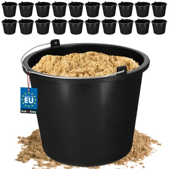 Wiadro budowlane gospodarcze na zaprawę plastikowe czarne 5 l zestaw 20 szt.