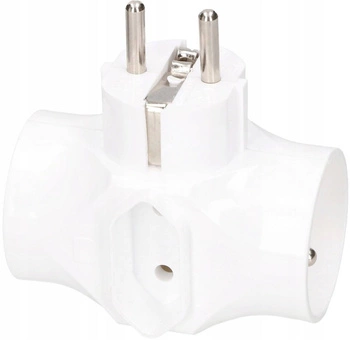 Rozgałęźnik sieciowy 3 gniazda złodziejka trójnik - Kolor biały