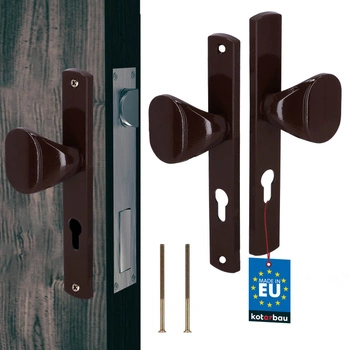 Pochwyt klamka do furtki bramy drzwi długi szyld aluminium brązowy 72 mm