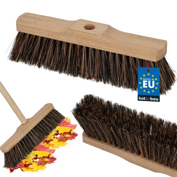 Szczotka miotła drewniana do podłóg kostki włókno kokosowe 27 cm