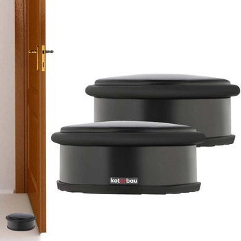 Odbojnik do drzwi wolnostojący czarny 4 cm zestaw 2 szt.