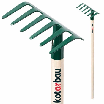 Grabki ogrodnicze metalowe 115 mm z drewnianym trzonem 105 cm