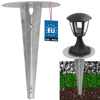 Podstawa do lamp ogrodowych wbijana do ziemi kotwa gruntowa 190 mm