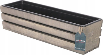 Skrzynka balkonowa drewniana taras kwiaty 60 cm wkład