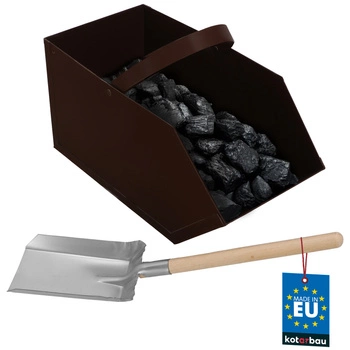 Zestaw węglarka metalowa na popiół węgiel drewno z łopatką do pieca kominka