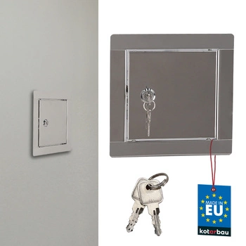 Drzwiczki rewizyjne zamek na kluczyk stal nierdzewna srebrne 15x15 cm
