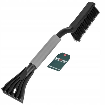 Skrobaczka szyb lodu skrobak szczotka zmiotka 2w1 - Kolor czarny, szary