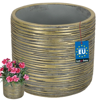 Doniczka ceramiczna fi 12 donica osłonka na kwiaty - Kolor złoty