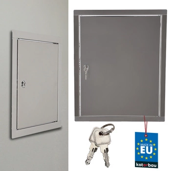 Drzwiczki rewizyjne zamek na kluczyk stal nierdzewna srebrne 15x20 cm