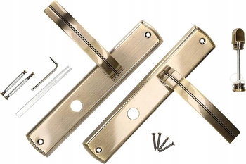 Klamka drzwiowa patyna 90mm długi szyld blokada wc - Kolor patyna