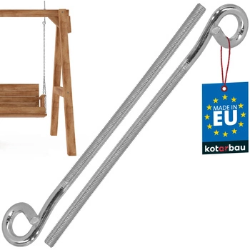 Hak huśtawkowy wkręcany nierdzewny M12 310 mm zestaw 2 szt