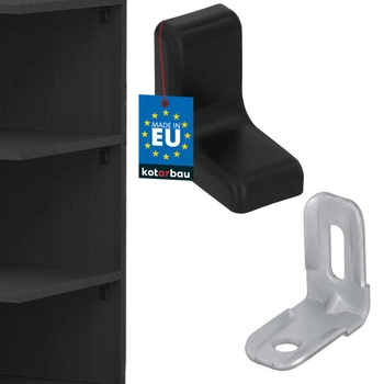 Komandorek kątownik meblowy z zaślepką czarny