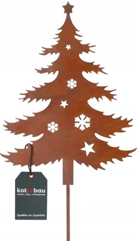 Figurka choinka figura ozdoba metal ogrodowa rdza - Kolor brązowy