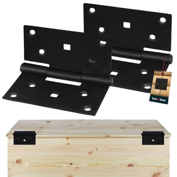 Zawias splatany stalowy do szafek drzwi mebli skrzyń 90x95 mm zestaw 2 szt.