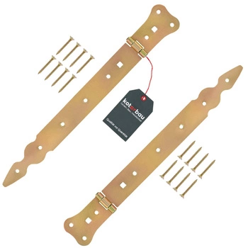 Zawias altanowy wąski do okiennic drzwi złoty 300 mm zestaw 2 szt.