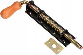 Zasuwa zasuwka 250 mm rygiel bramy drzwi sprężyna - Kolor czarny