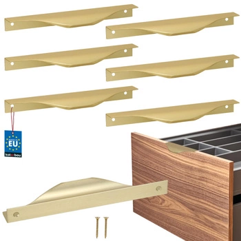 Uchwyt meblowy krawędziowy nowoczesny aluminium złoty mat 160 mm zestaw 6 szt.