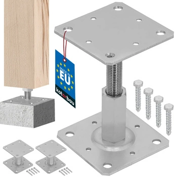 Wspornik słupa regulowany w pionie 110x80 mm zestaw 4 szt.
