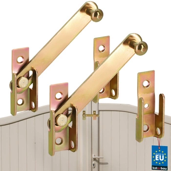 Zamknięcie blokada okiennic altany furtki stal złota 120 mm zestaw 2 szt.
