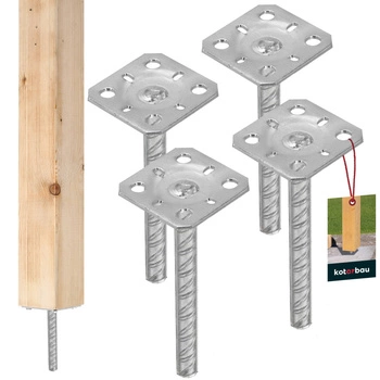 Podstawa słupa do wmurowania 80x80x200 mm zestaw 4 szt.