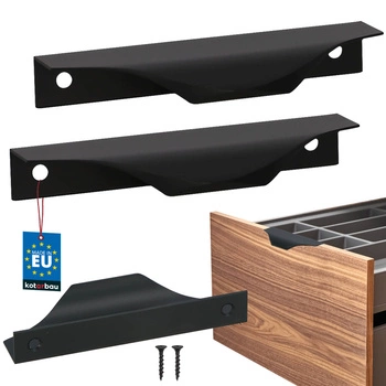 Uchwyt meblowy krawędziowy nowoczesny aluminium czarny mat 96 mm zestaw 2 szt.