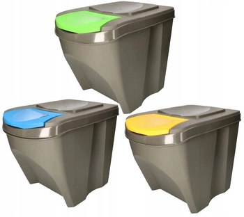 Kosz do segregacji śmieci 20 l zestaw 3 szt.