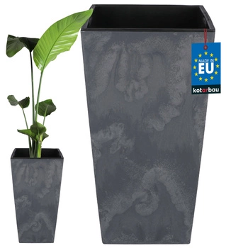 Doniczka z wkładem 400x400x750 mm struktura betonu