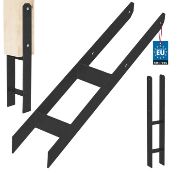 Podstawa słupa h do wmurowania stalowa ocynk czarna 90 mm