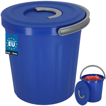 Wiadro gospodarcze z pokrywką uchwytem plastikowe granatowe 10 l