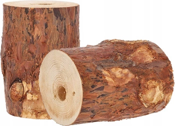 Świeca ogrodowa pochodnia eko drewniany pieniek 2h - zestaw 2 szt.