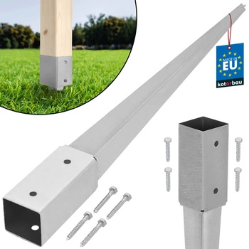Podstawa słupa kotwa wbijana do ziemi stalowa 60x60x750 mm