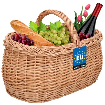 Kosz koszyk wiklinowy na zakupy piknik grzyby wielkanoc - 45 cm