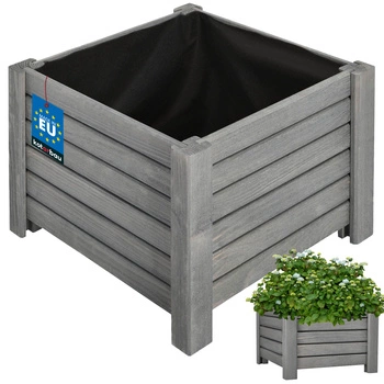 Doniczka drewniana skrzynka do ogrodu na kwiaty antracytowa 38x38 cm