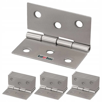 Zawias splatany skrzydełkowy 40 mm nikiel zestaw 12 szt.