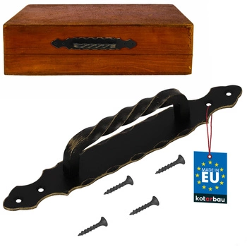 Antaba uchwyt drzwi kuty czarne złoto 290 mm