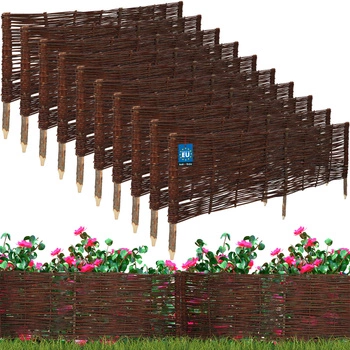 Płotek ogrodowy wiklinowy wbijany palisada obrzeże 120x40 cm zestaw 10 szt.