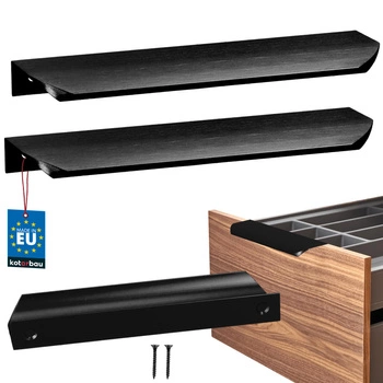 Uchwyt meblowy aluminium czarny mat 160/180 mm zestaw 2 szt