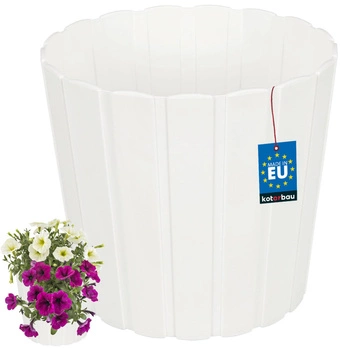 Doniczka plastikowa biała 21,5 cm