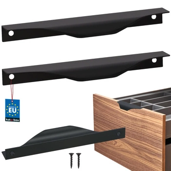 Uchwyt meblowy krawędziowy nowoczesny aluminium czarny mat 160 mm zestaw 2 szt.