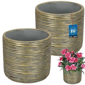 Doniczka ceramiczna fi 12 donica osłonka na kwiaty  2 szt. - Kolor złoty