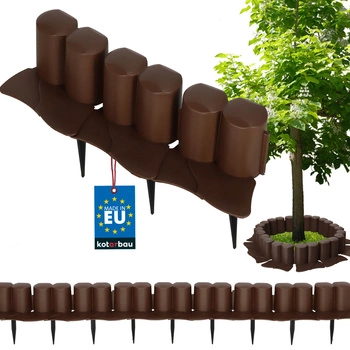 Obrzeże trawnika krawężnik z najazdem plastikowy wbijany brązowy 3 m