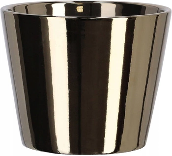 Doniczka osłonka ceramiczna na rośliny ⌀11 cm złota